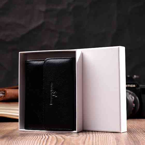 Женский симпатичный кошелек с монетницей из натуральной кожи ST Leather 19494 Черный Киев