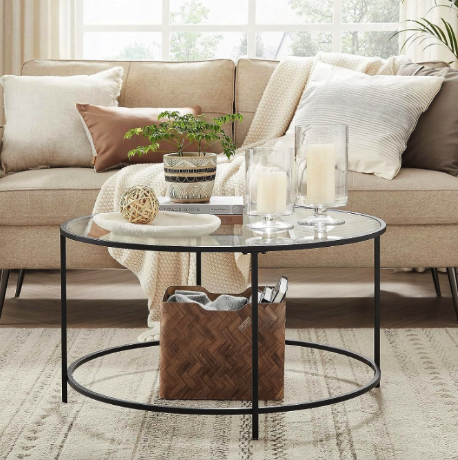 Журнальний столик Leobert Oskar круглий з скляною стільницею Киев - изображение 4