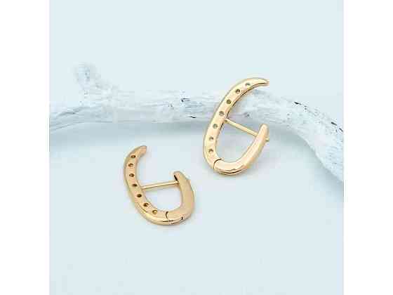Серьги из медицинского золота 18К Лея 22х2мм 1.9г арт.59887 ТМ XUPING Киев