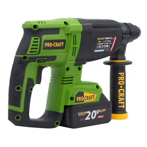 Перфоратор акумуляторний Procraft SDS‑Plus 20 В, 2.6 Дж, Li‑Ion 4 А·год,безщітковий перфоратор 2 АКБ в кейсі Львів