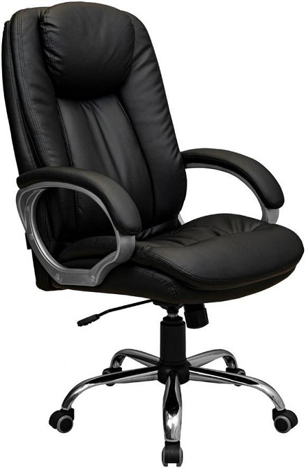Офісне крісло керівника Elite ProDesign Хром Tilt М-1 Екошкіра Black (Прогумовані колеса) Днепр - изображение 1