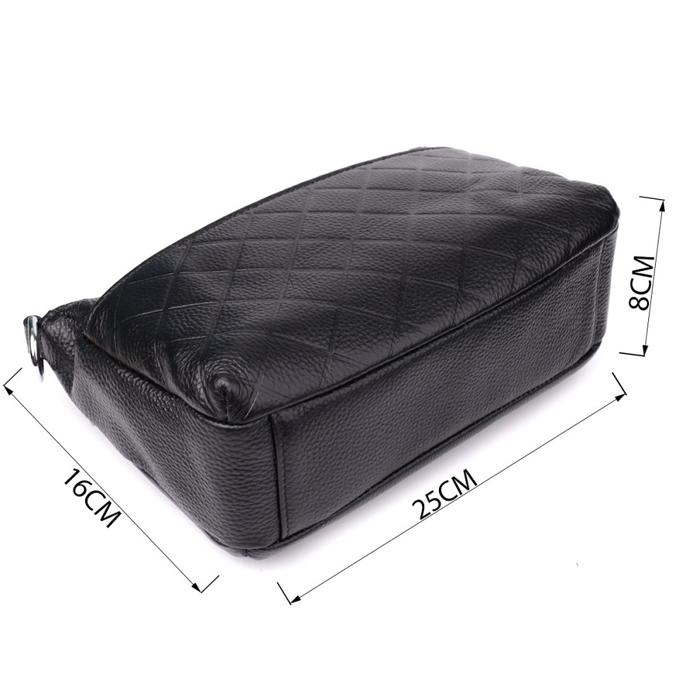 Женская сумка с двумя ремешками из натуральной кожи Vintage 22926 Черный Киев - изображение 3