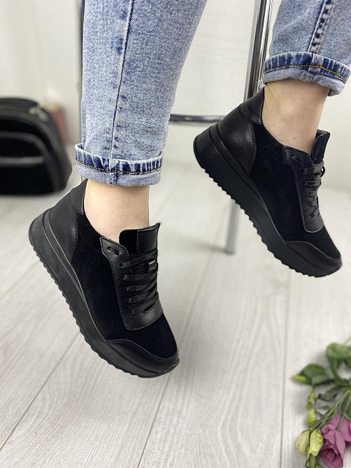 EMELI Кросівки жіночі EMELI 915/1 чорні (весна-осінь, шкіра+замша натуральна) (2687) Коломыя - изображение 8