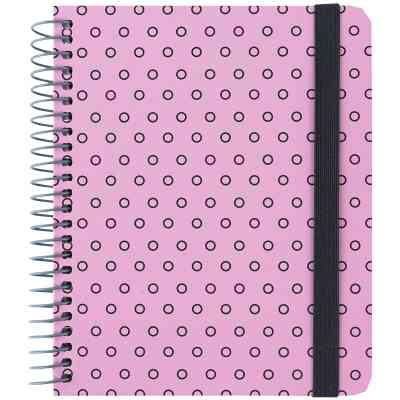 Блокнот Axent на спіралі В6 120 аркушів, клітинка, тверда обкладинка, рожевий (8461-1-A) Вінниця