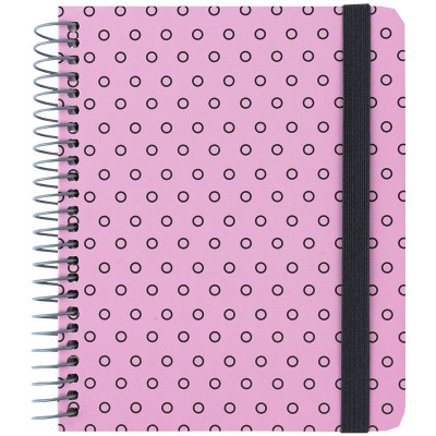 Блокнот Axent на спіралі В6 120 аркушів, клітинка, тверда обкладинка, рожевий (8461-1-A) Вінниця - фото 1