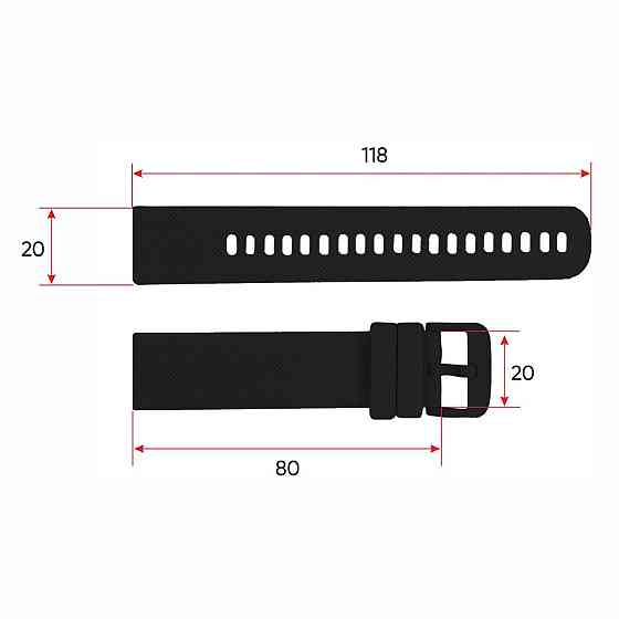 Ремінець для смарт-годинника Modfit Zoopex Black Київ