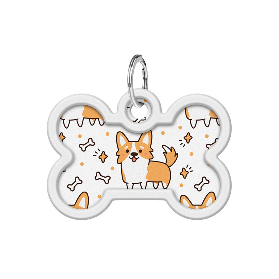 Адресник для собак і котів металевий WAUDOG Smart ID з QR-паспортом, малюнок "Корги", кістка, Д 40 мм, Ш 28 Вінниця - фото 2