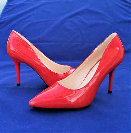Жіночі Червоні Туфлі на Каблуку Шпильке Лакові Класичні Лодочки (розміри: 36) — 3-7 Дніпро