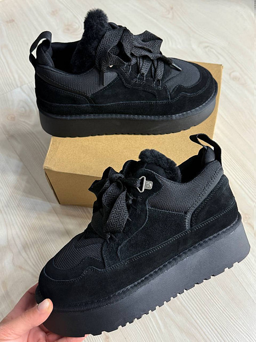 Ботинки женские Hengji 275-1 угги замшевые на платформе с мехом черные, 36, 23 см Киев - изображение 10
