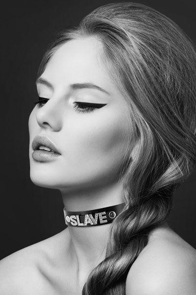 Чокер зі стразами Bijoux Pour Toi - SLAVE, натуральна шкіра Sex Aura Київ - фото 1