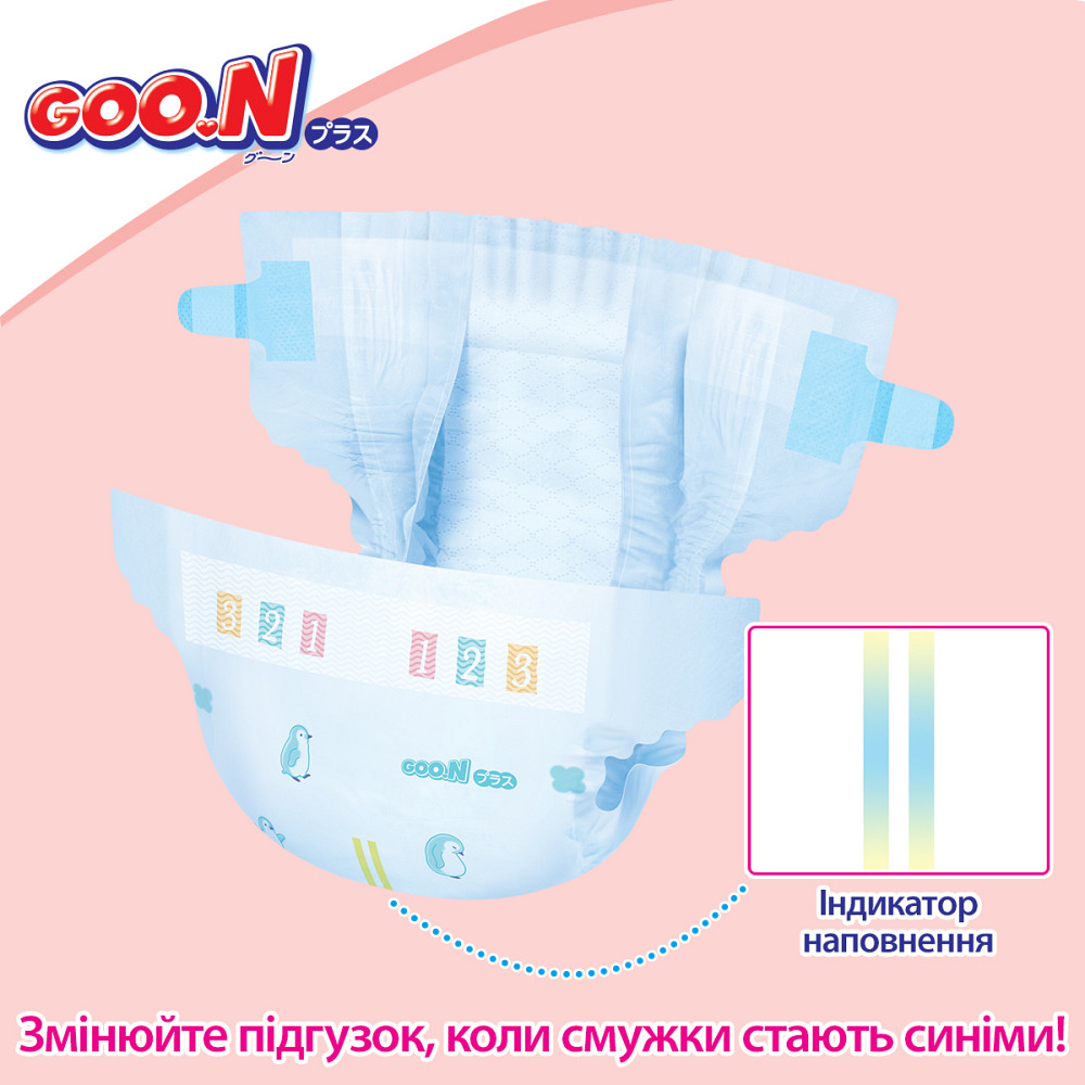 Підгузки Goo.N Plus для дітей (розмір 3(M), 6-11 кг, 56 шт) Дніпро - фото 12