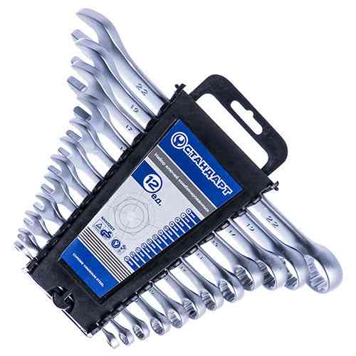 Набір ріжково-накидних ключів 12 од. (8-24 мм) на холдері СТАНДАРТ-NKK12STA Одеса