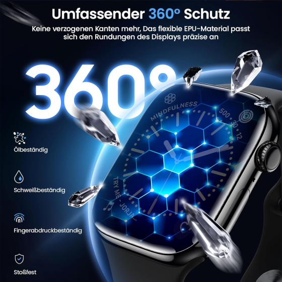 Захисна плівка UniqueMe для Apple Watch 40/41 мм HD TPU комплект 4 шт. гідрогелева плівка екрана iWatch SE/9/8/7/6/5/4 Київ