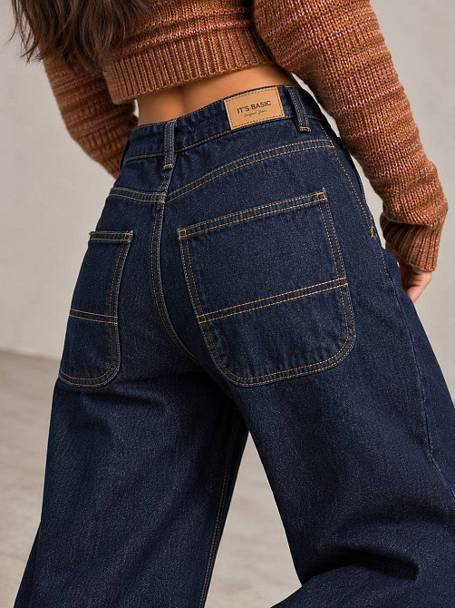Джинси жіночі It’s Basic 2952-7W6-50 Skater Jeans банани неварені темно-сині, темно-синій, 40, 40, 85 см, 115 см Київ - фото 4