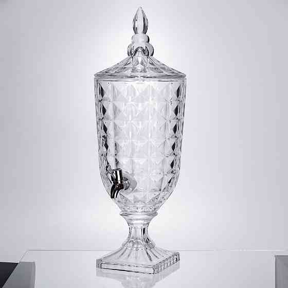 Лимонадниця з краном на підставці скляна 3 л лимонадник 48 см прозорий HP-19-18F Коломия