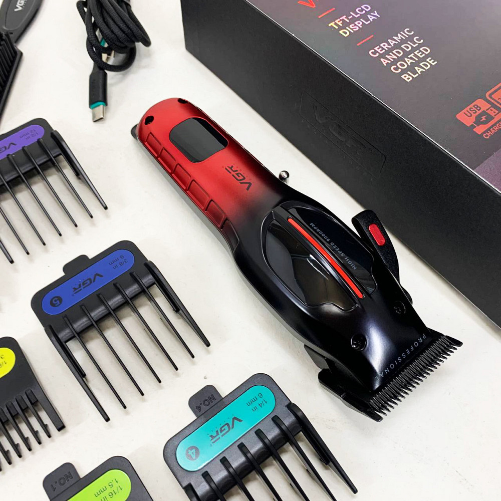 Модний машинка для стрижки волосся VGR V-026, Машинка для стрижки волосся з акумулятором JG-27 Львів - фото 7