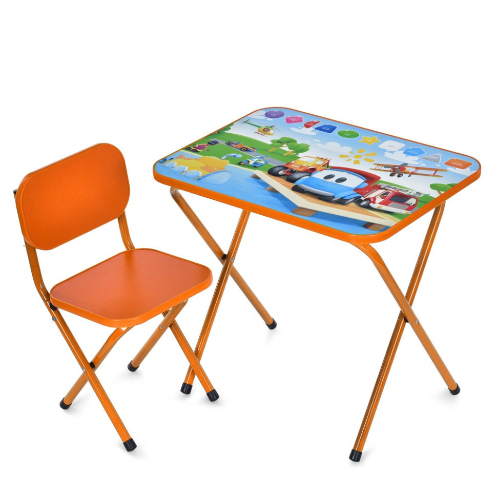 Дитячий столик складаний зі стільчиком M 5962-7 помаранчевий Вінниця - фото 1