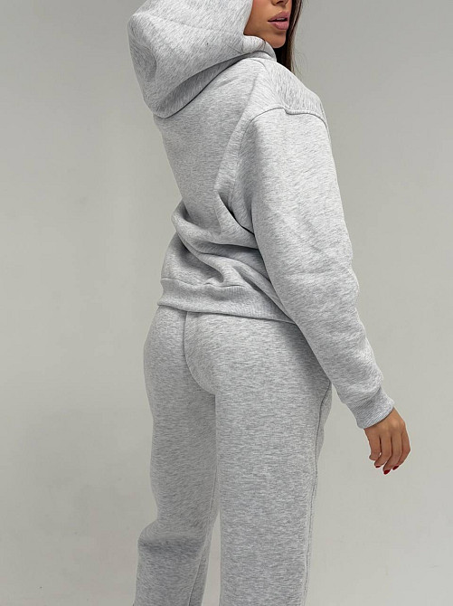 Жіночий стильний спортивний костюм-двійка: худі + штани, тринитка Пен'є на флісі турція Меланж, 42/44 Одеса - фото 5