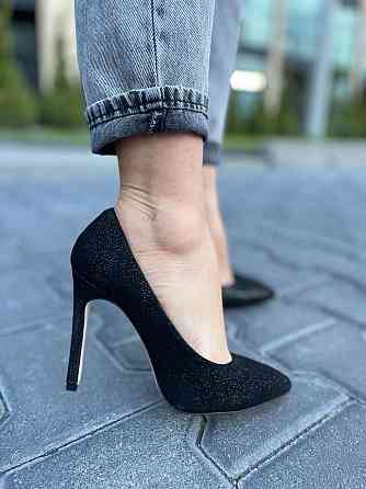 Nivelle Туфлі жіночі NIVELLE чорний/срібло натуральна замша 37р. 38р. каблук 11см (1740/10502-1 Коломия