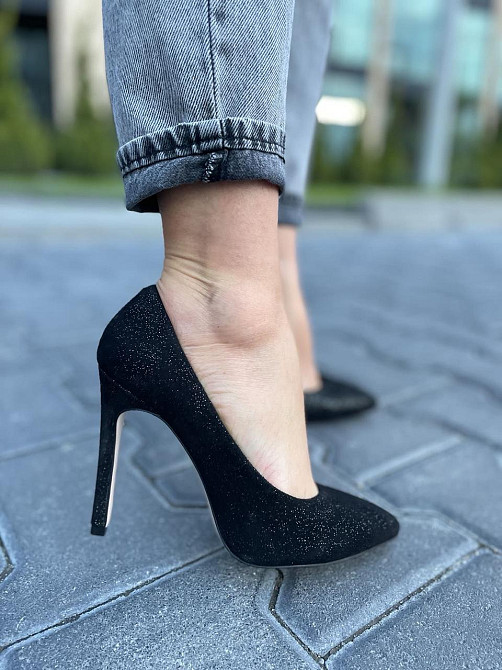 Nivelle Туфлі жіночі NIVELLE чорний/срібло натуральна замша 37р. 38р. каблук 11см (1740/10502-1 Коломия - фото 2