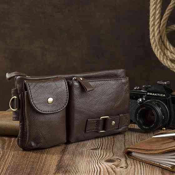 Поясна cумка чоловіча Vintage 14747 Коричнева Київ