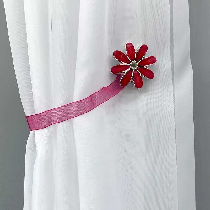 Магніти для штор та гардин "Квітка" набір 2 шт Червоний (81-255) Київ - фото 3