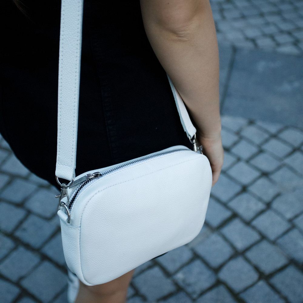 Женская сумка кожаная на плечо, маленький клатч на каждый день с плечевым ремнем, белыйMasterSem Киев - изображение 1