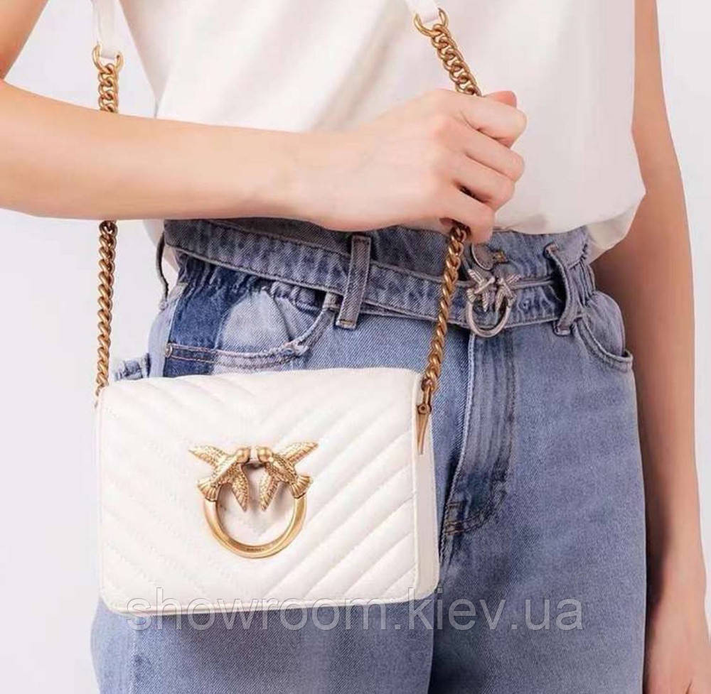 Женская сумка Pinko click mini (231112) белая Киев - изображение 5