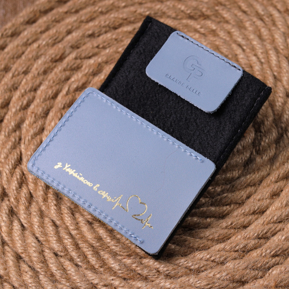 Оригінальний шкіряний картхолдер комбі двох кольорів Серце (GRANDE PELLE) Київ - фото 4