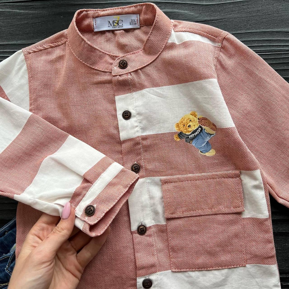 Дитячий Костюм (Сорочка + Джинси) MSC Теракота, 92-98 пакунок малюка Киев - изображение 2