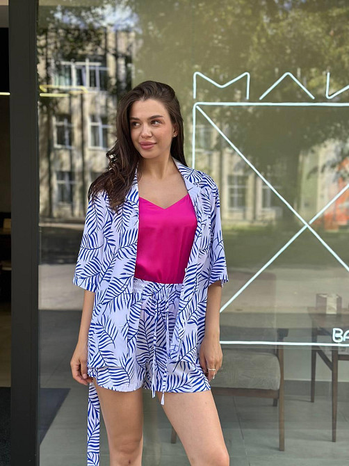 Костюм жіночий літній штапель-шовк Білий M-L Харків - фото 2