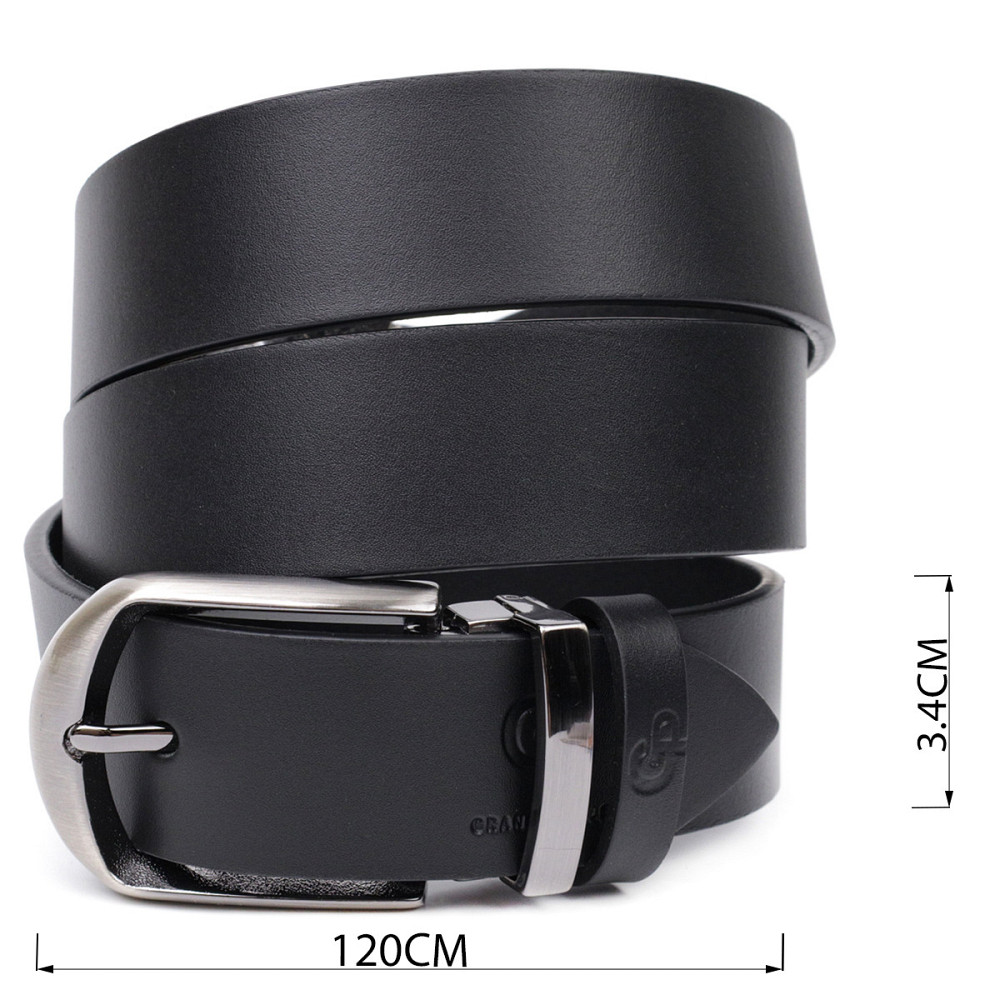 Практичний брючний пояс для чоловіків з натуральної шкіри GRANDE PELLE 11681 Чорний Київ - фото 8