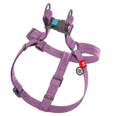 Шлей для собак WAUDOG Re-cotton с QR-паспортом L фиолетовая (03339) Винница - изображение 2