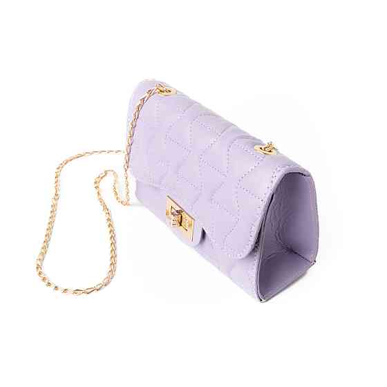 Сумка женская через плечо, сумочка клатч со стеганым узором и ручкой-цепочкой, Сиреневый Каменец-Подольский