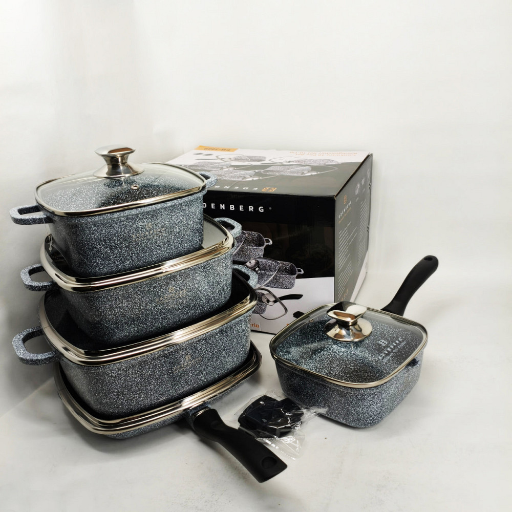 Набор мраморных кастрюль, Гранитный набор со сковородой, Мраморная посуда для кухни OD-14 Львов - изображение 5