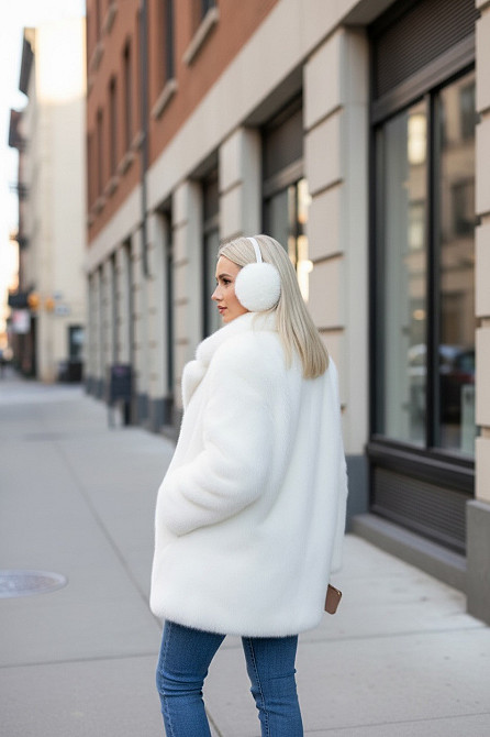 Жіночі хутряні навушники Rex Білий Харків - фото 5