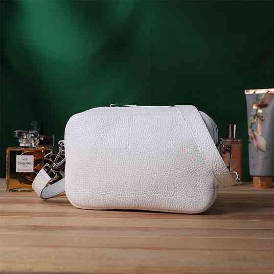 Універсальна класична сумка крос-боді з натуральної шкіри Shvigel 22840 Біла Київ