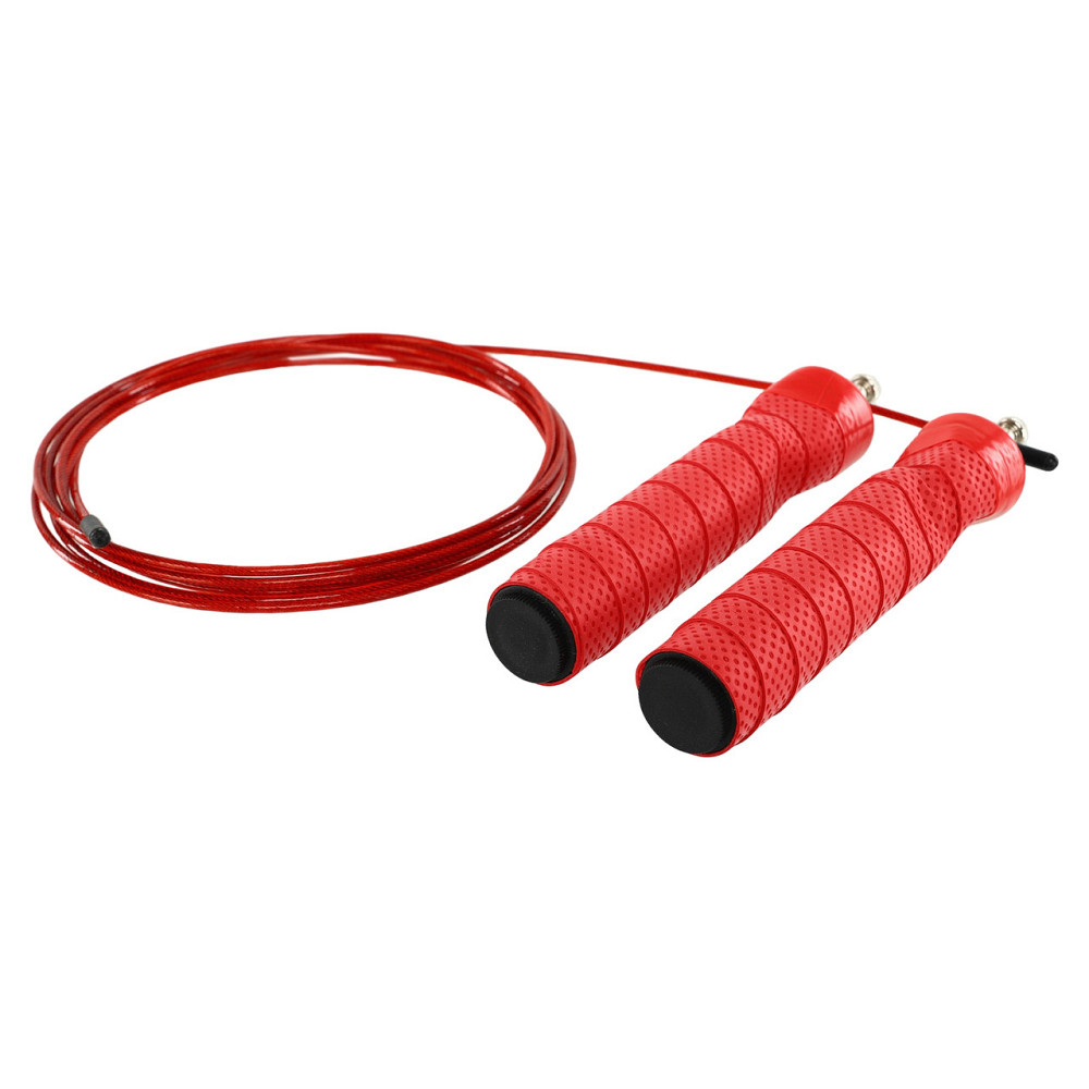 Скакалка швидкісна з підшипником і металевим тросом 3 м FI-5347 Вишневе - фото 2