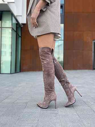 Nivelle Ботфорты женские NIVELLE капучино натуральная замша высота 50см каблук 10.5см обхват го Коломыя