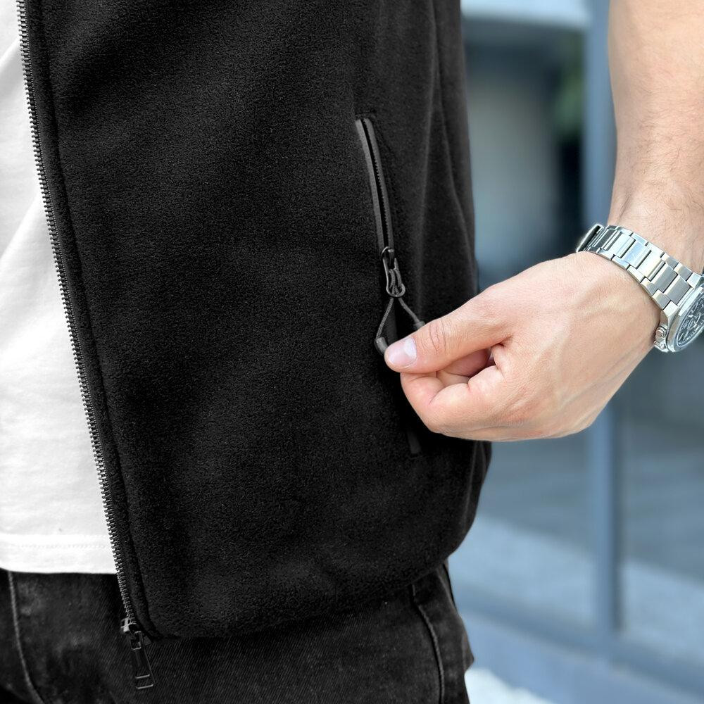 Чоловіча чорна флісова жилетка Pobedov Wolf Київ - фото 3