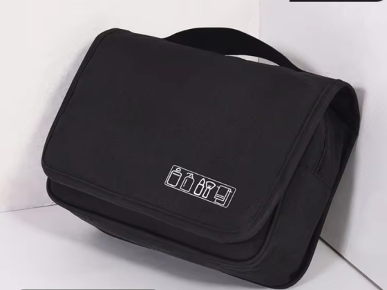 Косметичка з підвісним гачком дорожня для ванної, чорна Кам'янець-Подільський