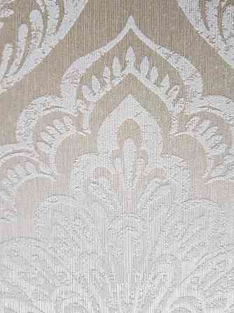 Шпалери текстильні еко 0.53х10.05 Rasch Textil Valentina класика вензелі дамаски біло бежеві на жовто бежевому Київ