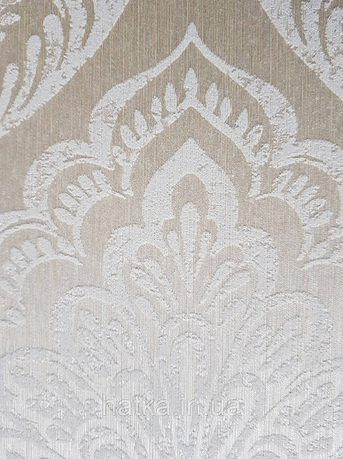 Шпалери текстильні еко 0.53х10.05 Rasch Textil Valentina класика вензелі дамаски біло бежеві на жовто бежевому Київ - фото 3
