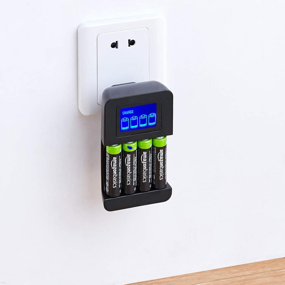 Зарядное устройство для 4 аккумуляторов AA/AAA Amazon Basics интеллектуальное цифровое с LCD 100–240В Киев - изображение 6