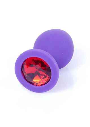 Анальна пробка - Jewellery Silicone Purple Plug M Red Sex Aura Київ