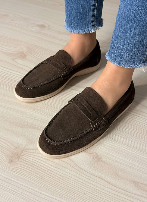 Туфли женские Meideli 509-8 лоферы из натуральной замши коричневые, 39, 25 см Киев - изображение 8