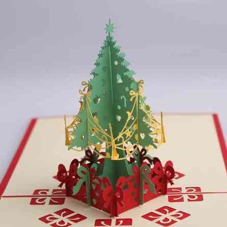 Новогодняя 3D открытка Ёлочка 15 на 15 см разноцветный Киев
