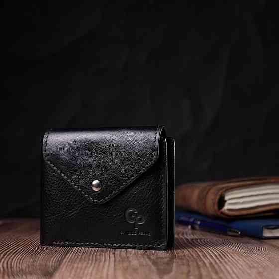 Гаманець унісекс із глянсової натуральної шкіри GRANDE PELLE 16806 Чорний Київ