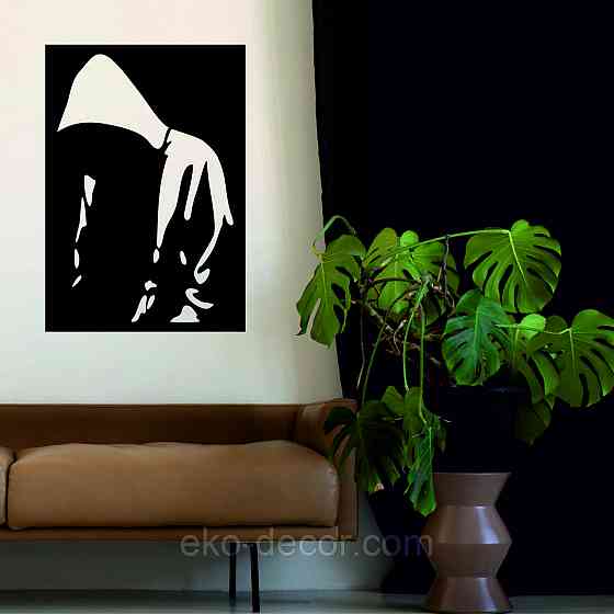 Декоративное настенное Панно «Силуэт мужчины», Декор на стену 90*62 см, Черный Киев