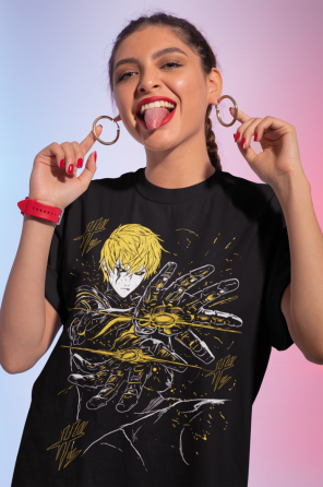 Футболка для мальчика аниме Генос Аниме Манга Виллаин оверсайз (рост от 165 до 180 ) Черний AnimeJ0664m Днепр